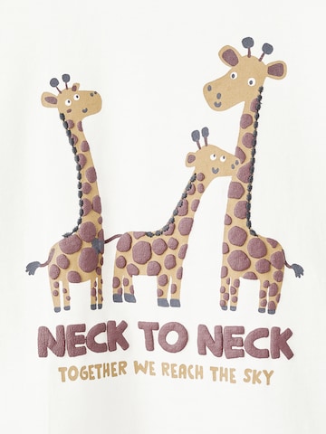 MANGO KIDS Тениска 'Jirafam' в бяло