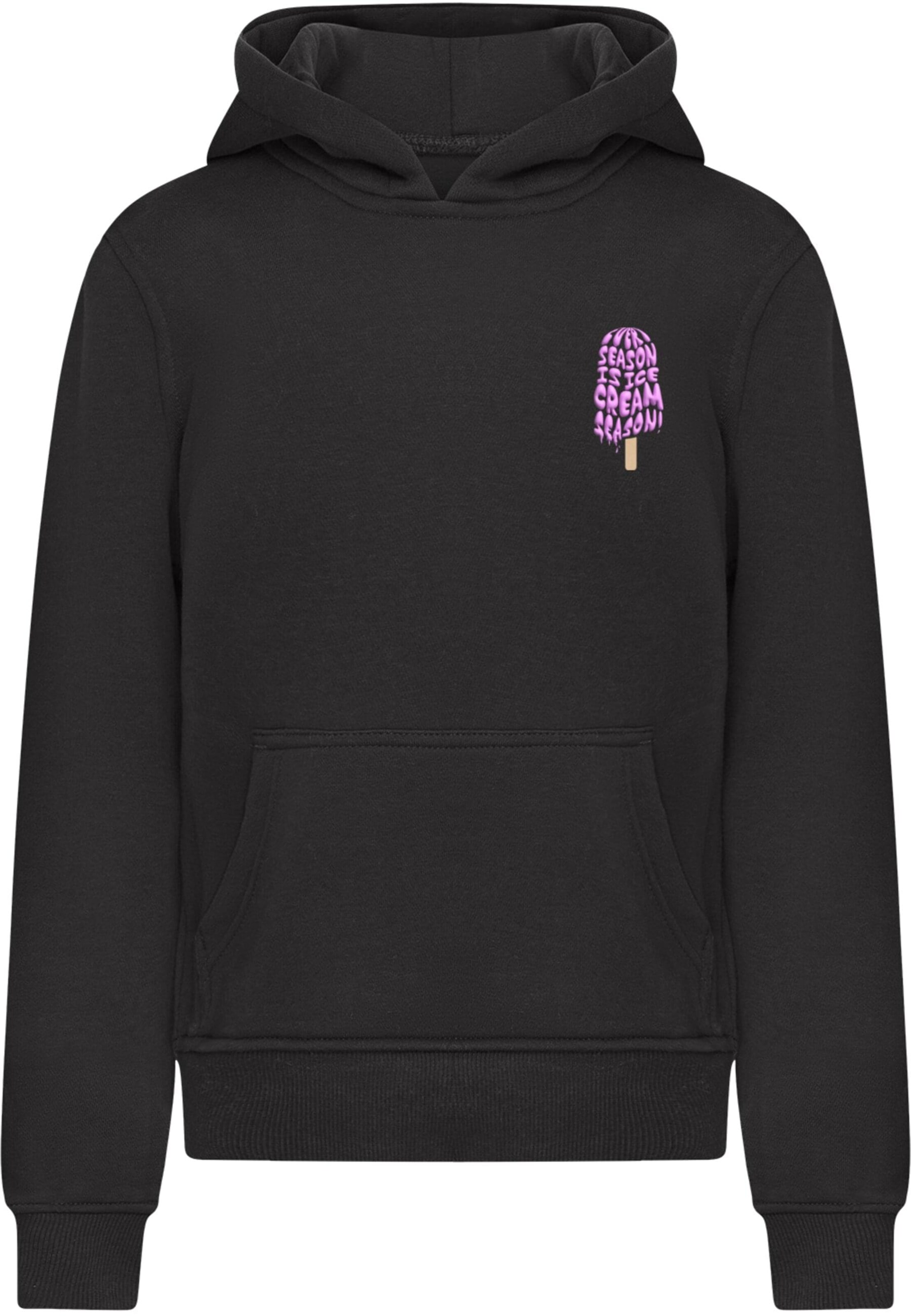 Merchcode Sweatshirt 'Ice Cream Season' in Black: front
