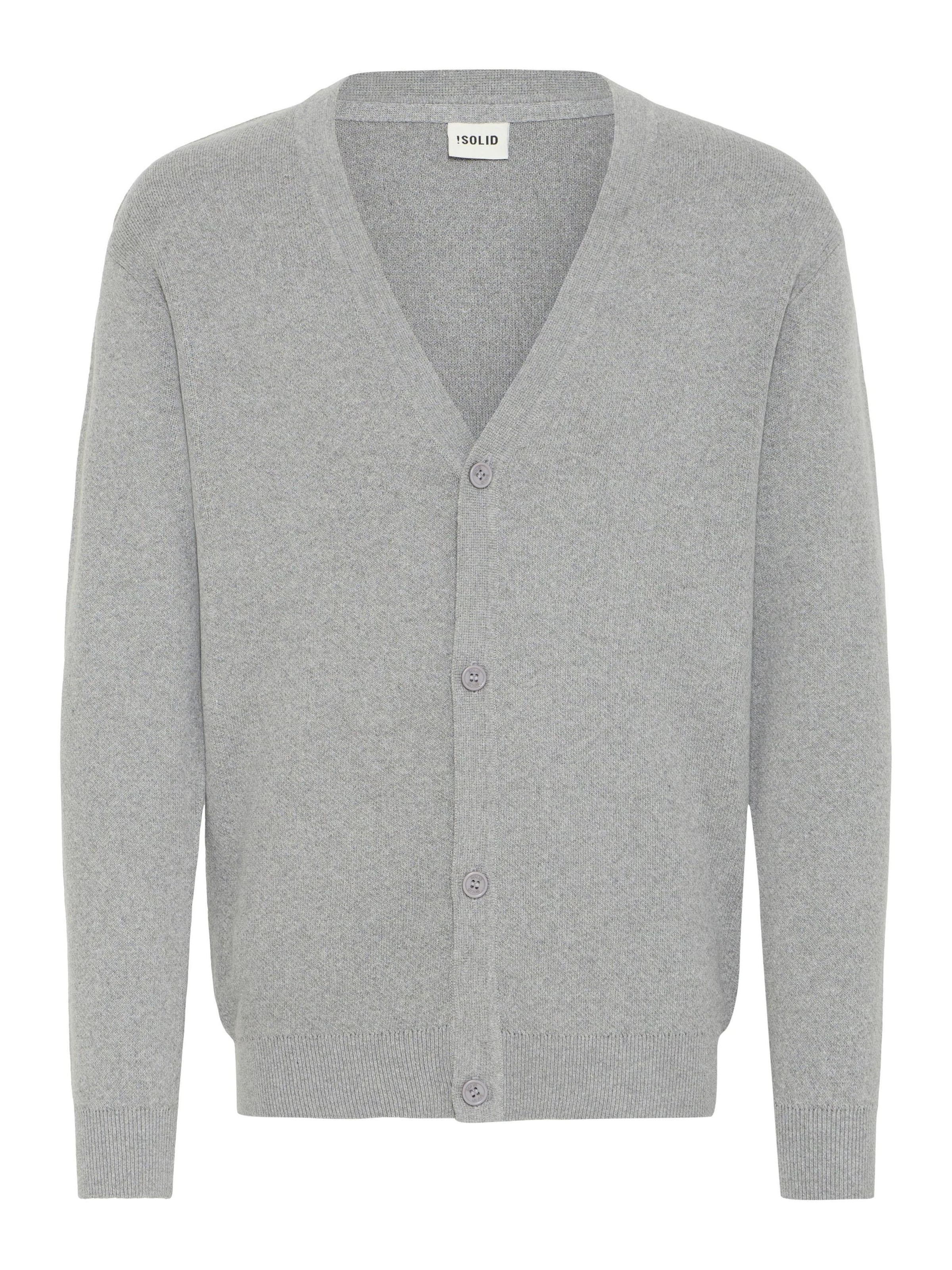 !Solid - Cárdigan 'Finto' en gris: frente