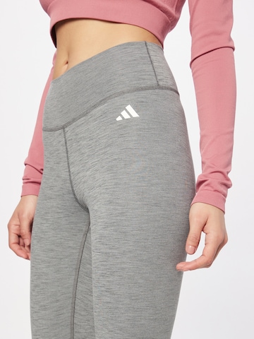 ADIDAS PERFORMANCE Skinny Workout Pants 'Essentials' in Grey