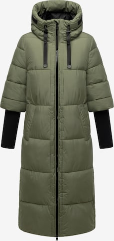 NAVAHOO Mantel 'Ciao Miau XIV' in Grün: Vorderseite