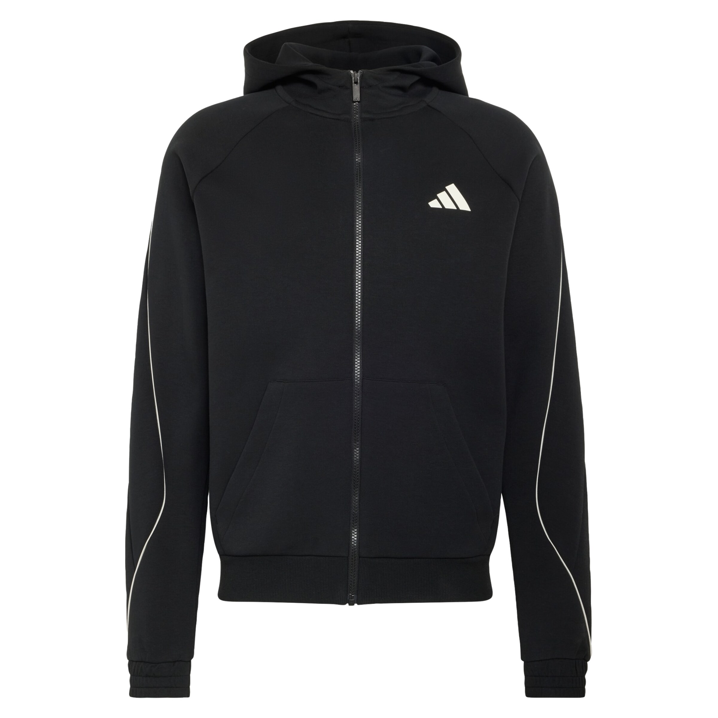 ADIDAS SPORTSWEAR Αθλητική ζακέτα φούτερ 'Stadium' σε μαύρο: μπροστά