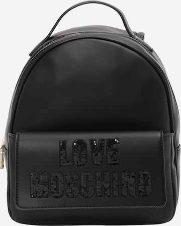 melns Love Moschino Mugursoma: no priekšpuses