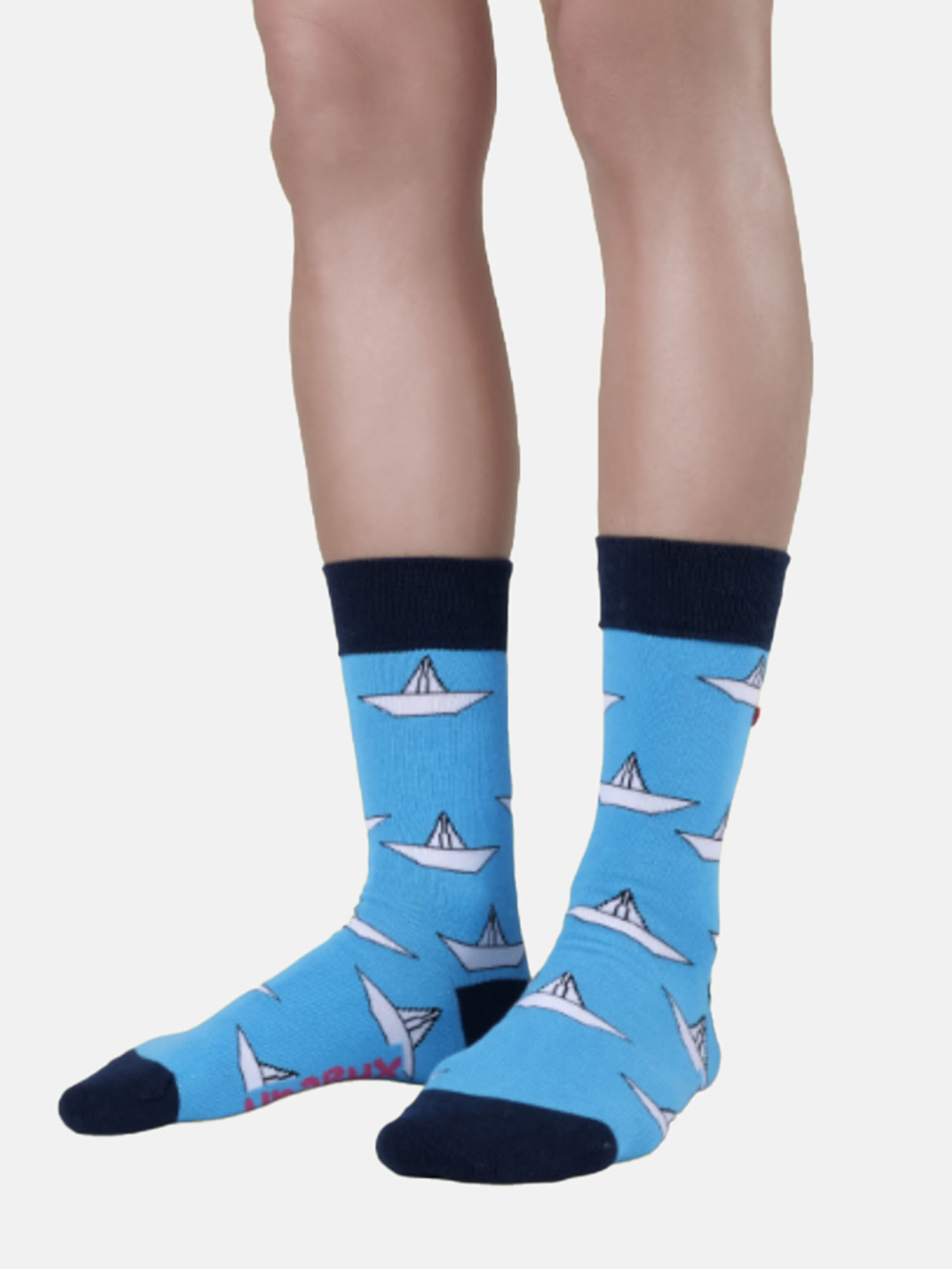 UNABUX Socks ' GRUMBLE IN THE JUNGLE ' in Blue: front