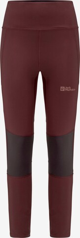 JACK WOLFSKIN Skinny Workout Pants 'KAMMWEG' in Red: front