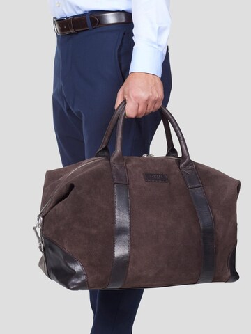 Sac week-end 'Weekend Bag Steven Suede Chocolate Brown' Howard London en marron : devant
