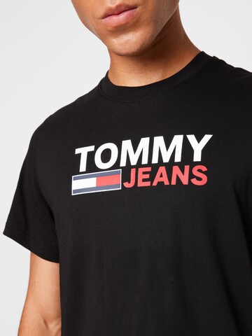 juoda Tommy Jeans Marškinėliai