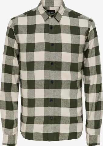 Only & Sons Button Up Shirt in Beige: front
