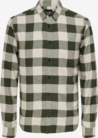 Chemise Only & Sons en vert : devant