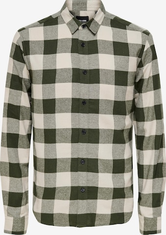 Only & Sons Button Up Shirt 'ONSGUDMUND' in Beige: front