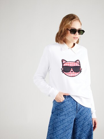 Sweat-shirt Karl Lagerfeld en blanc : devant