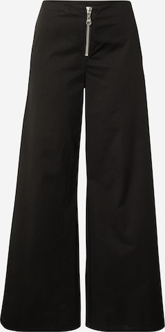 The Ragged Priest Wide Leg Hose 'PANTHER' in Schwarz: predná strana