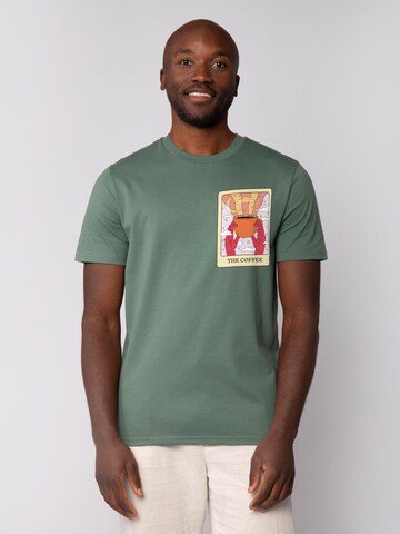 T-Shirt 'Tarot The Coffee' Watapparel en vert : devant