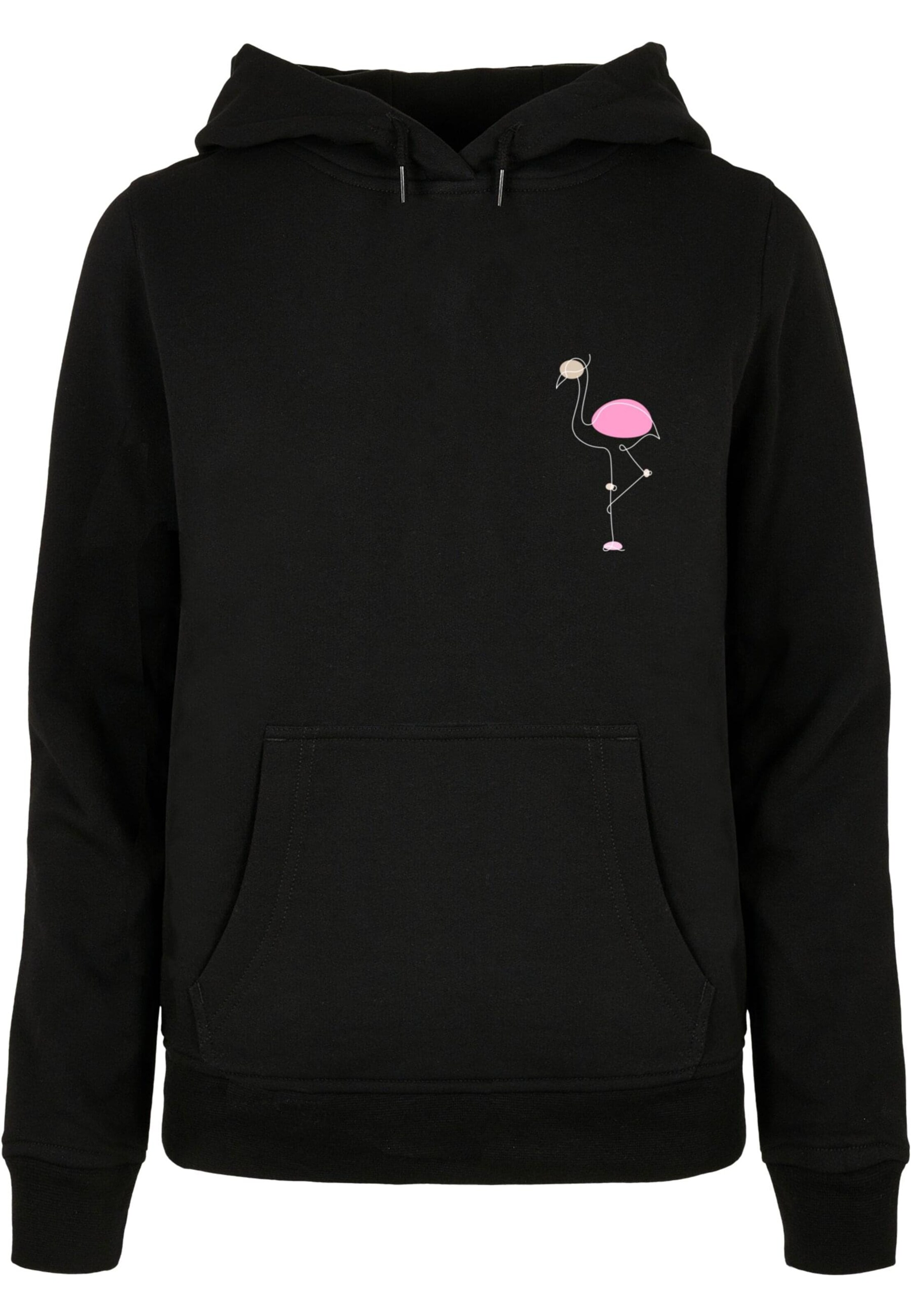 Merchcode Sweatshirt 'Flamingo' in Schwarz: Vorderseite