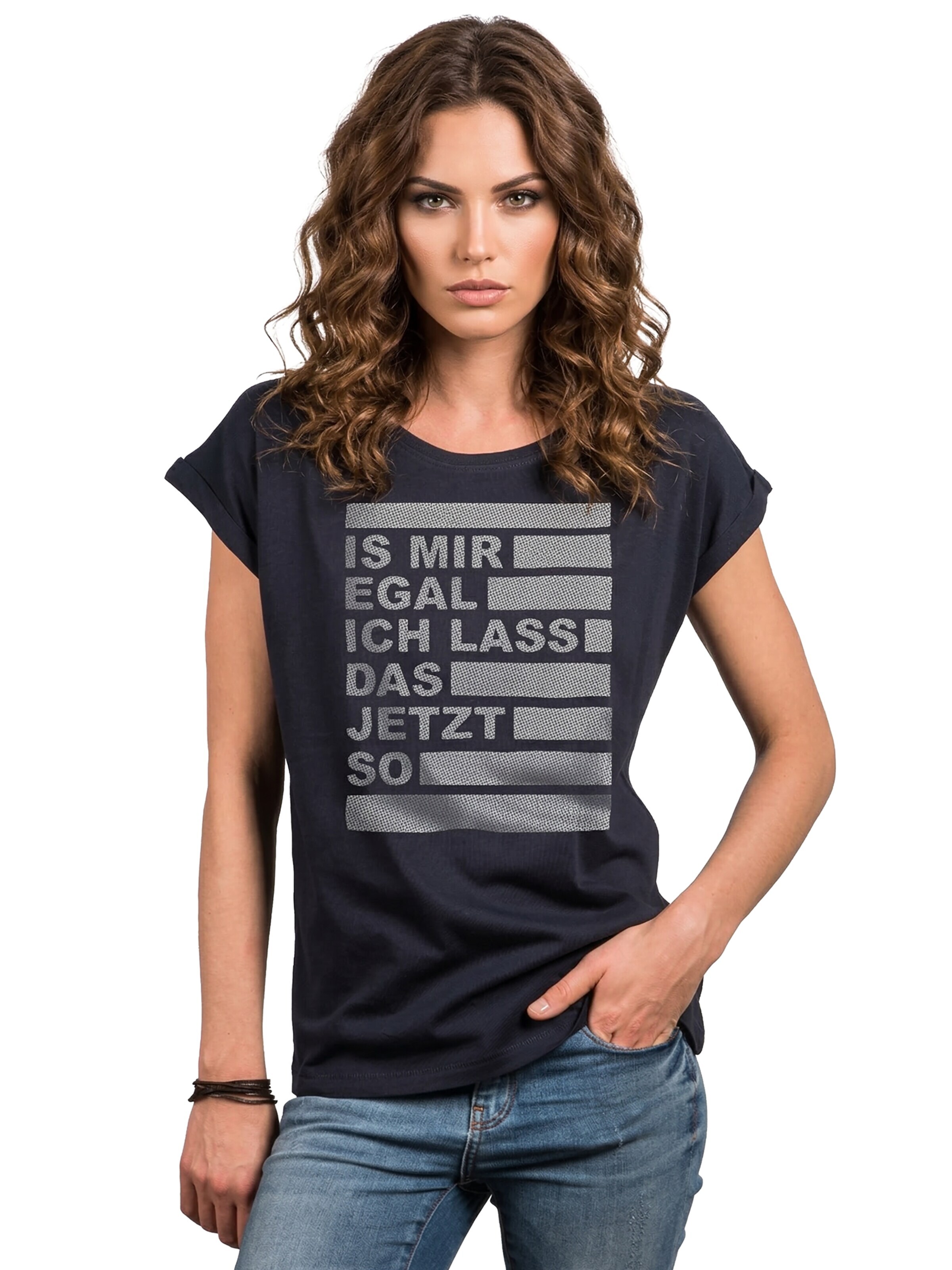 MAKAYA Shirt 'Is mir egal' in Blue