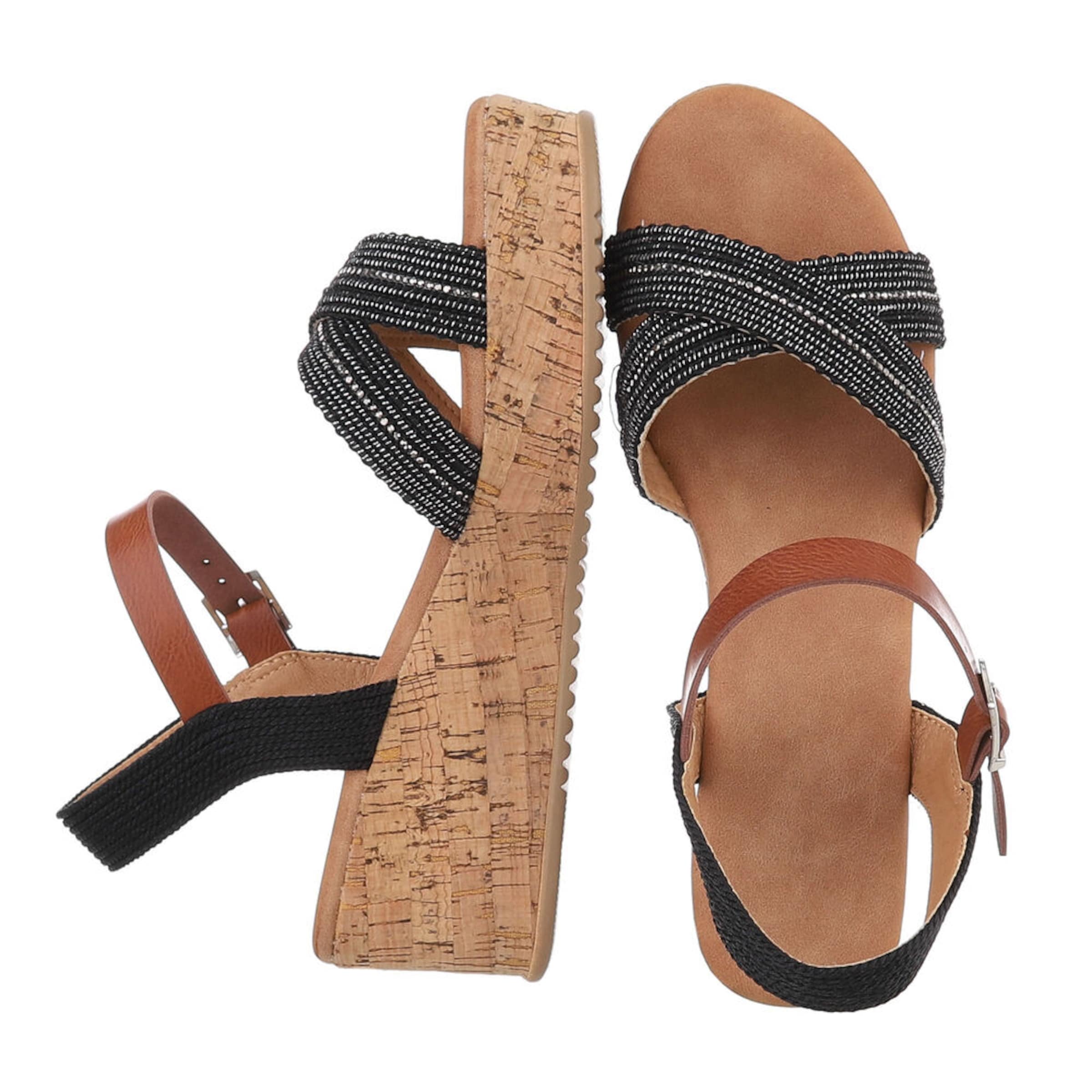 Ital-Design Strap Sandals in Black