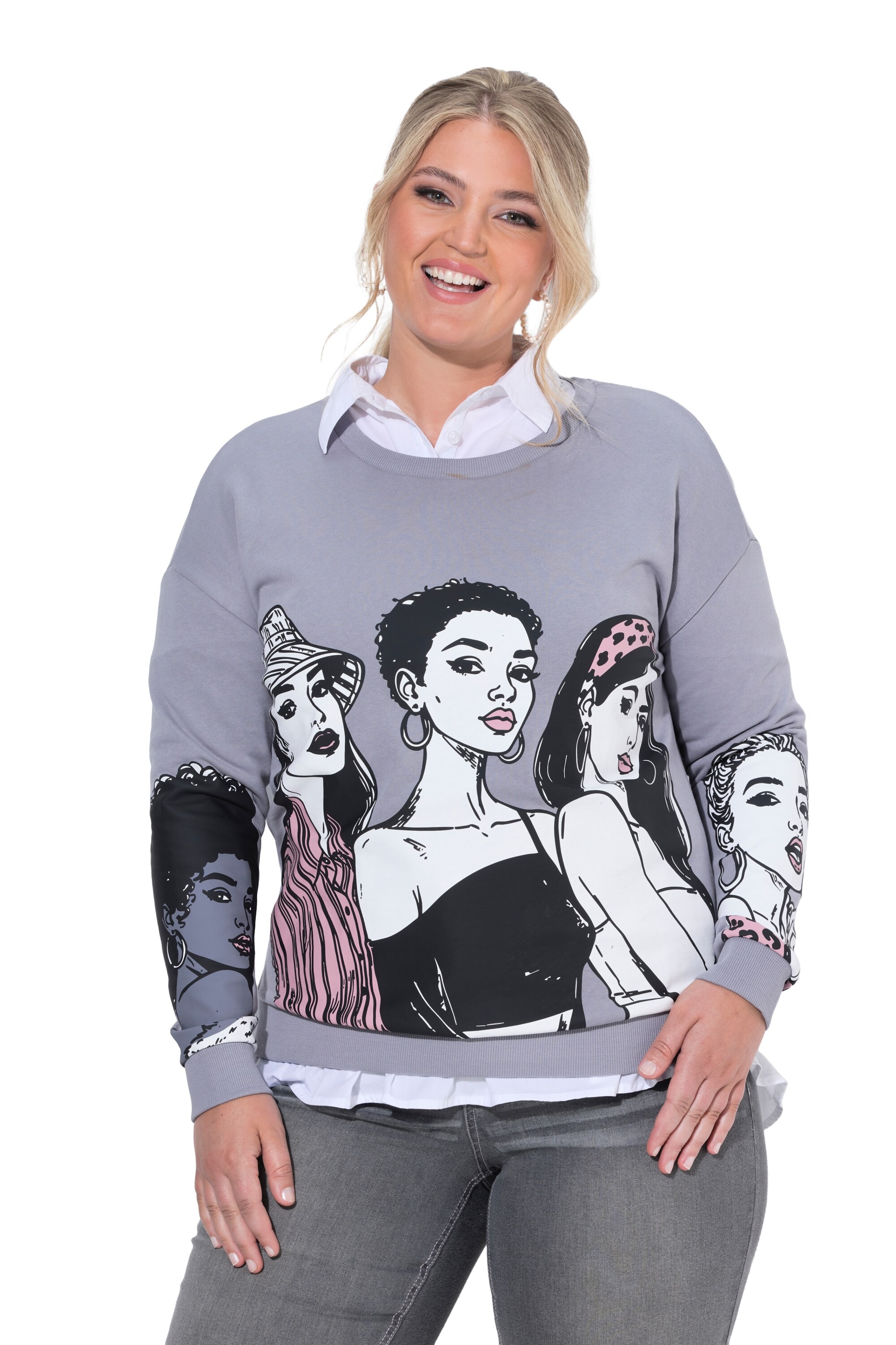 MIAMODA Sweatshirt in Grijs: voorkant
