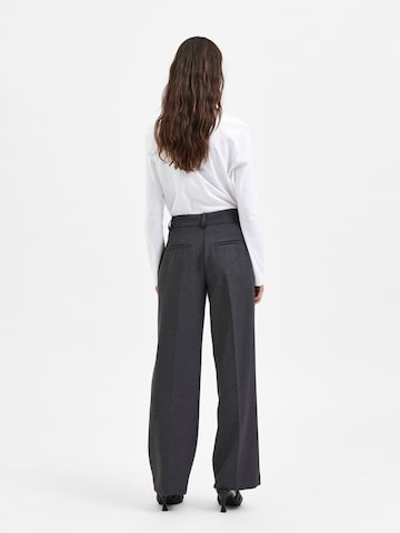 SELECTED FEMME Wide Leg Bügelfaltenhose in Grau