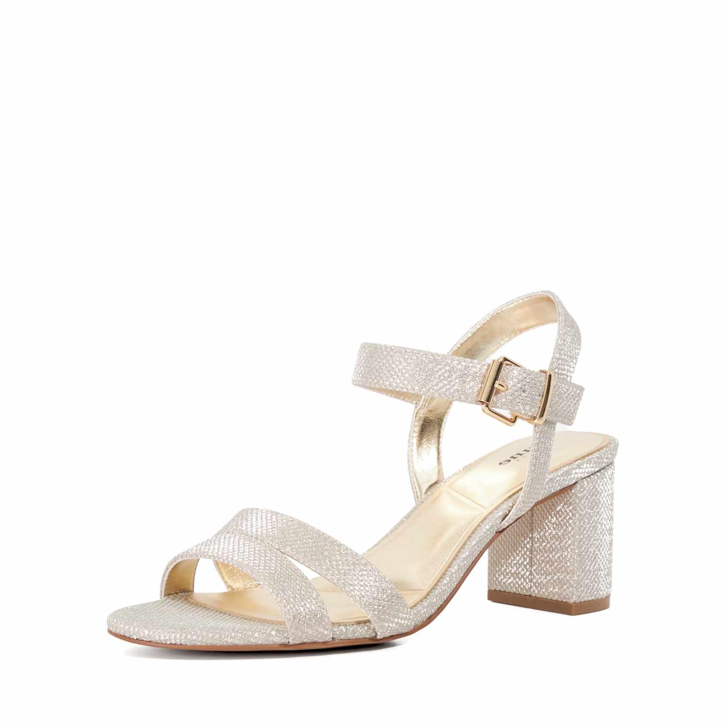 Sandales à lanières Dune LONDON en argent : devant