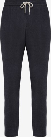 Boggi Milano Pleat-Front Pants in Blue: front