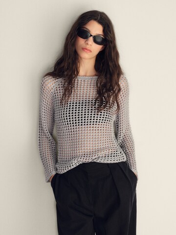 MANGO Pullover 'NETTO' in Silber: Vorderseite