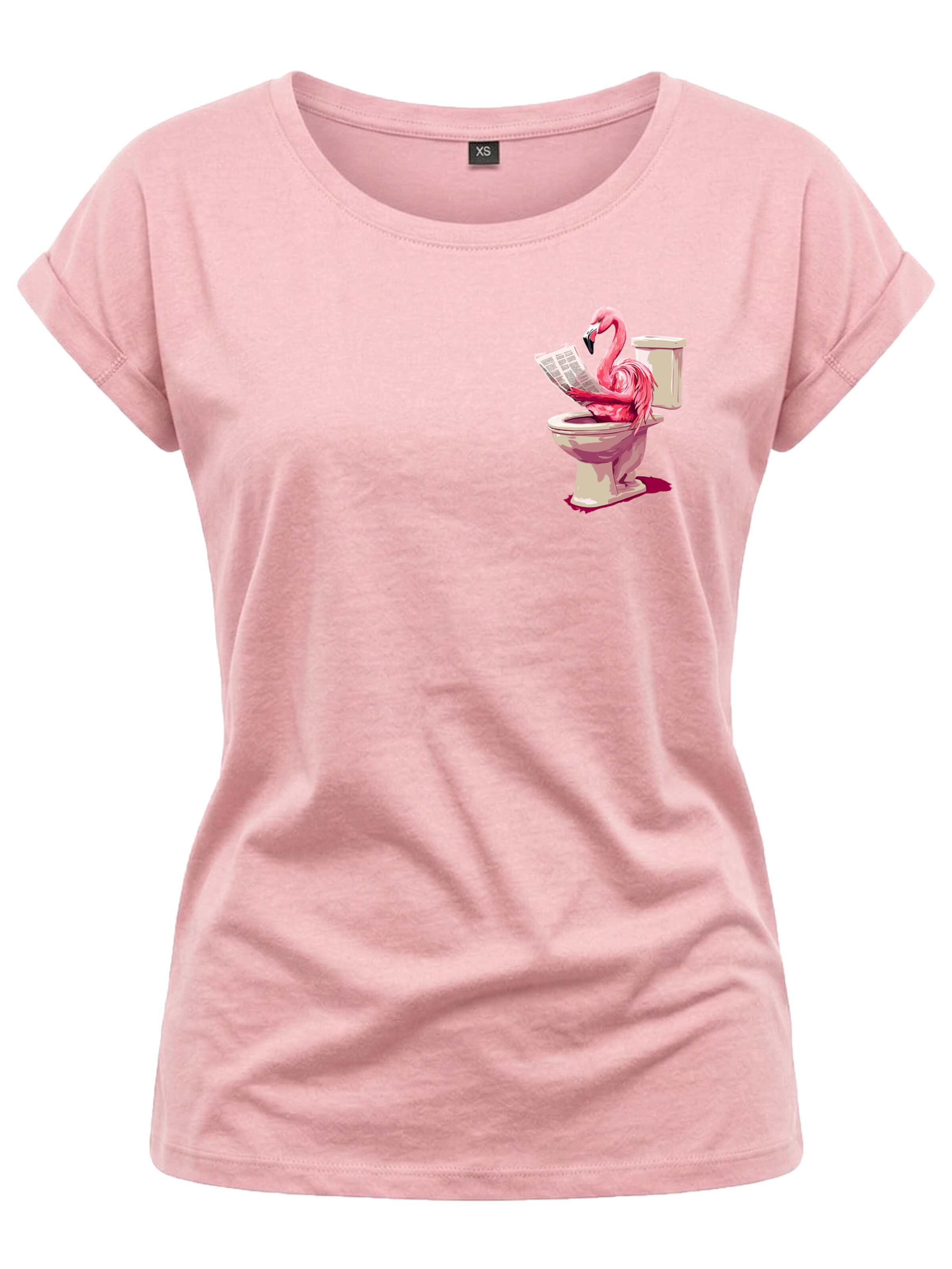 MAKAYA Shirt 'WC Flamingo' in Pink: front