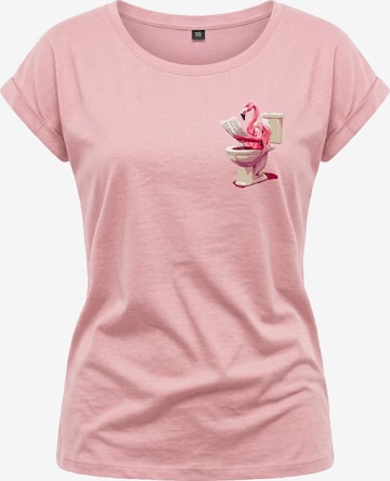 MAKAYA Shirt 'WC Flamingo' in Pink: front