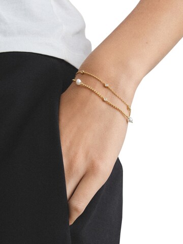 Thomas Sabo Armband mit Perlen und weißem Zirkonia in Gold: Vorderseite
