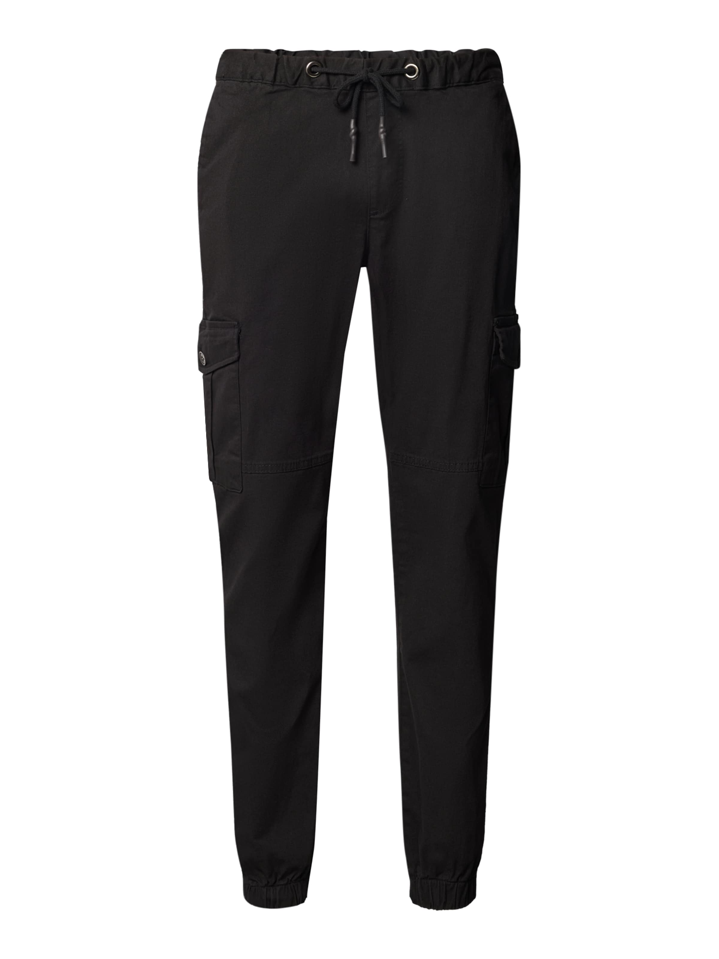 Pittman Tapered Cargo Pants 'Darius' in Black: front