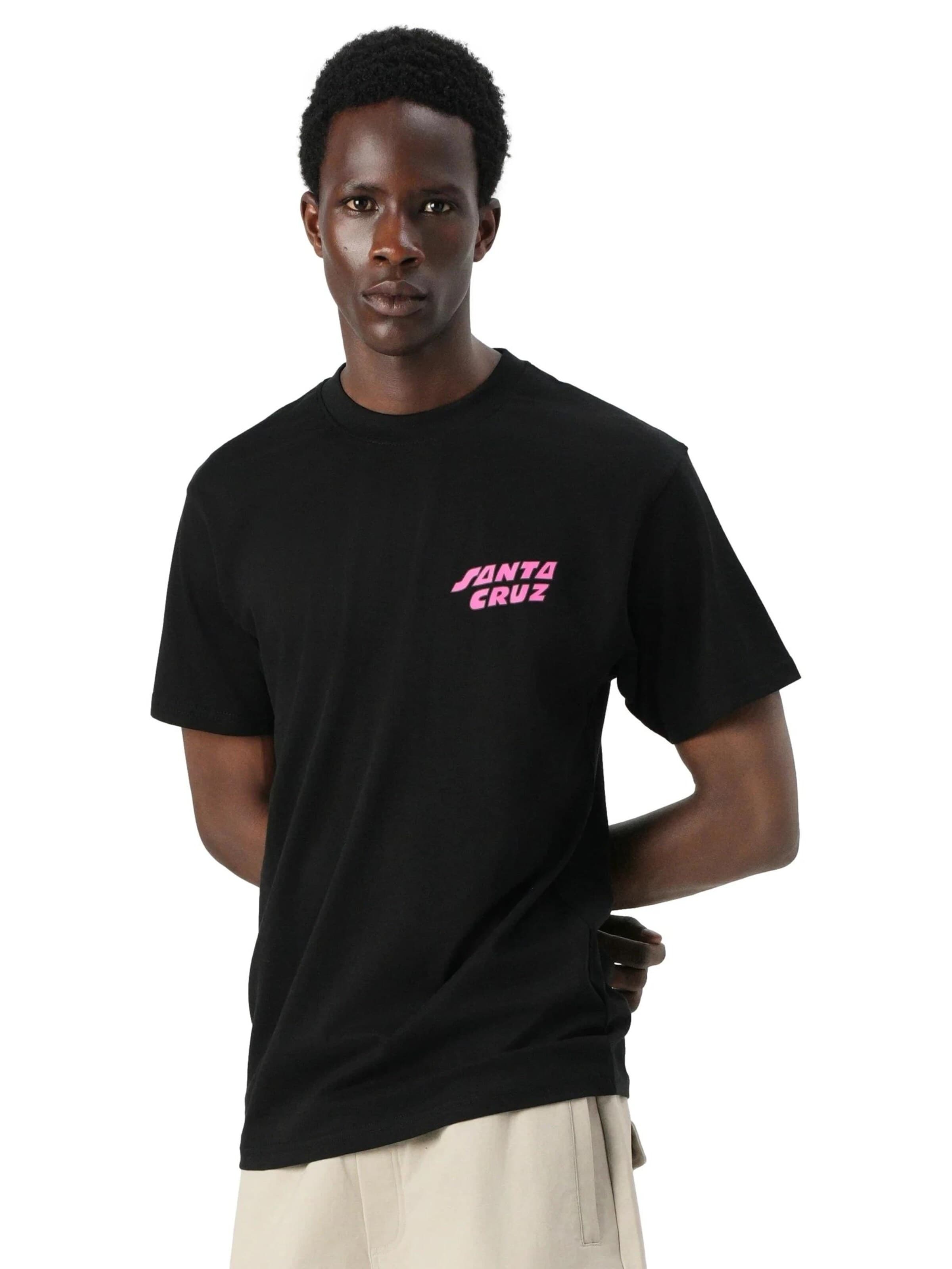 Santa Cruz - Camisa 'Camiseta santa cruz negra grabke all around stack tee' em preto: frente