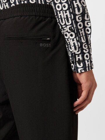 BOSS - Tapered Pantalón de pinzas 'Flex' en negro