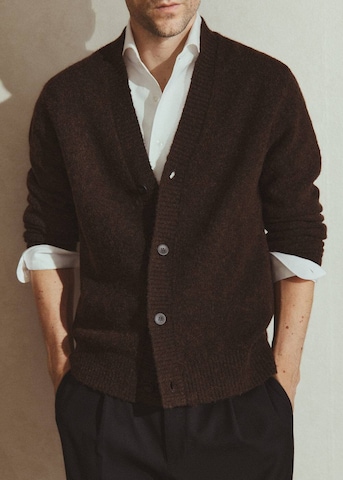 MANGO MAN Knit Cardigan 'Oreo' in Brown