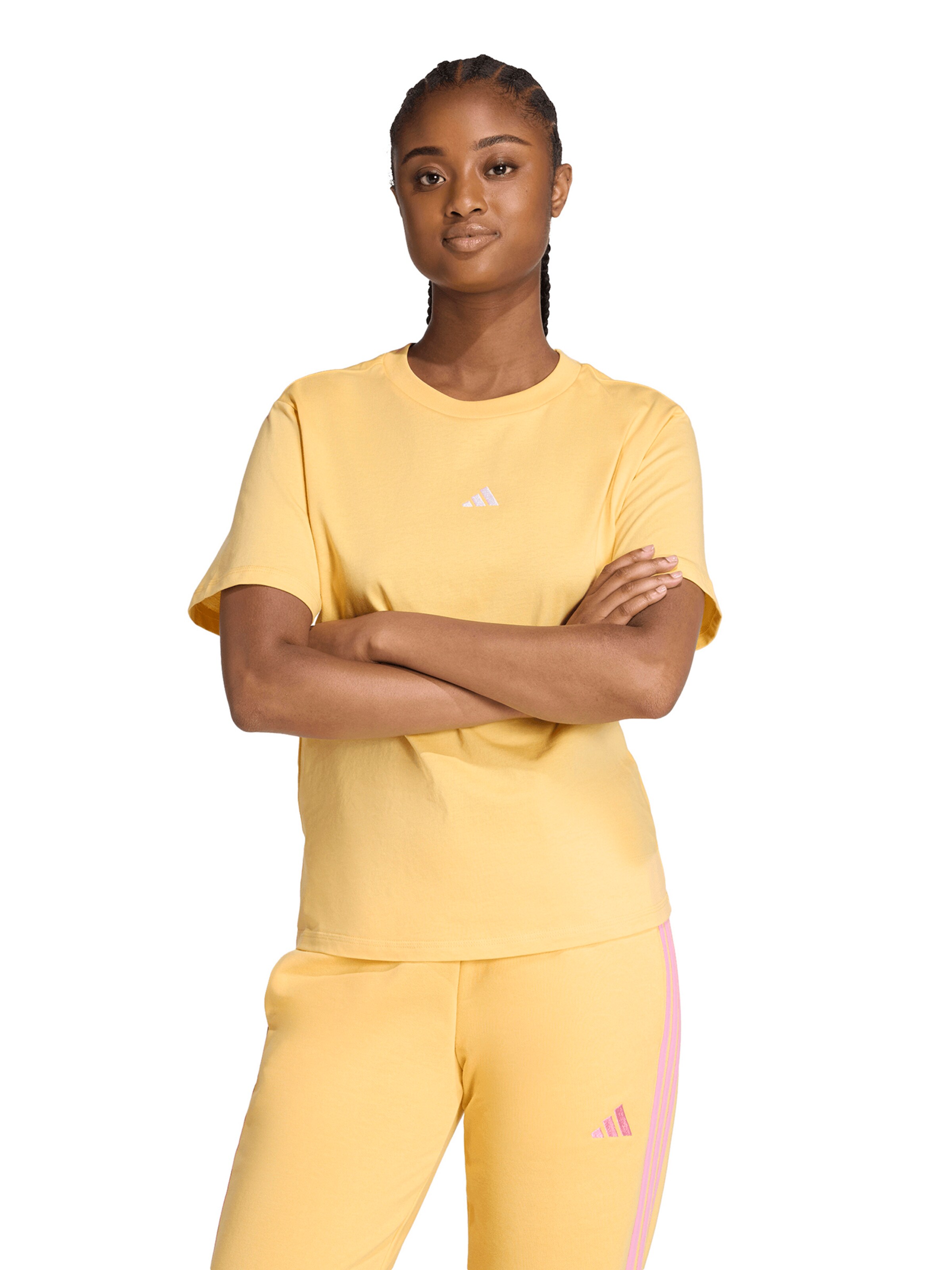 ADIDAS SPORTSWEAR Performance shirt 'Essentials' in Yellow: front