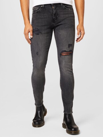 LEVI'S ® Tapered Jeans '512 Slim Taper' in Zwart: voorkant