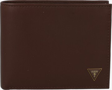 GUESS Geldbörse 'SCALA BILLFOLD' in Braun: predná strana