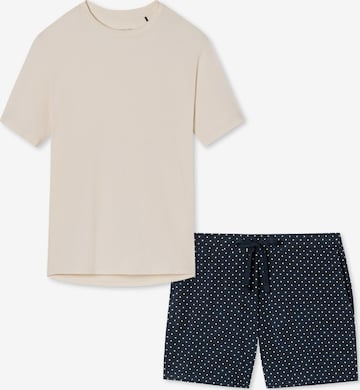 SCHIESSER Pyjama 'Cotton' in Wit: voorkant