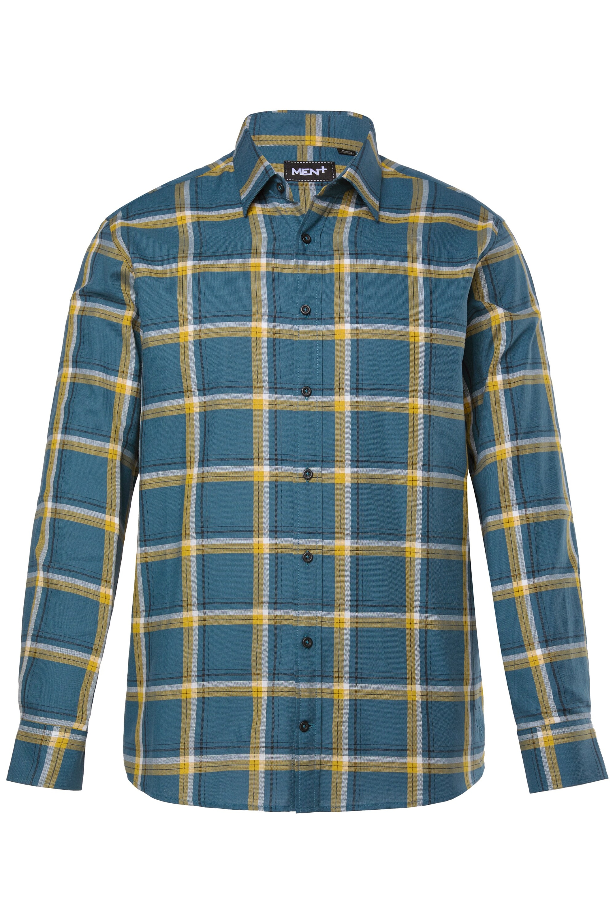 Men Plus Comfort fit Overhemd in Blauw: voorkant