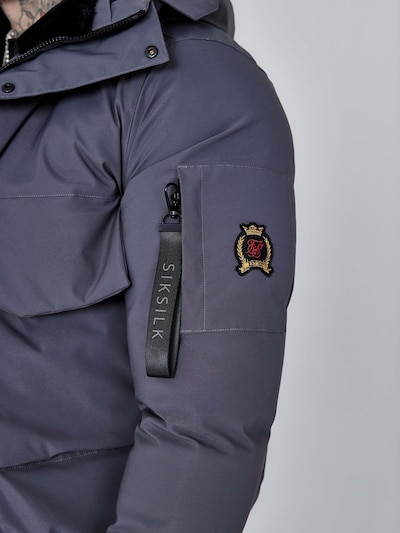 SikSilk Winter Jacket 'Hooded Bomber Jacket' in Grey, Item view