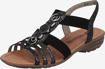 REMONTE Sandalen met riem in Zwart: voorkant