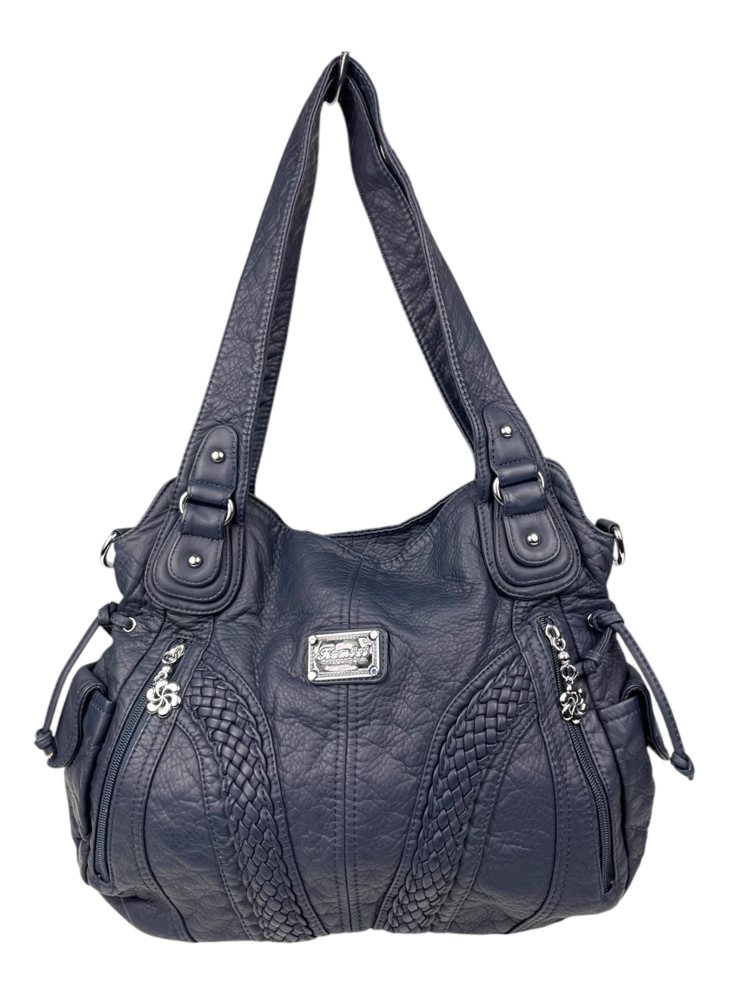 Borsa a mano di Kumixi in blu: frontale