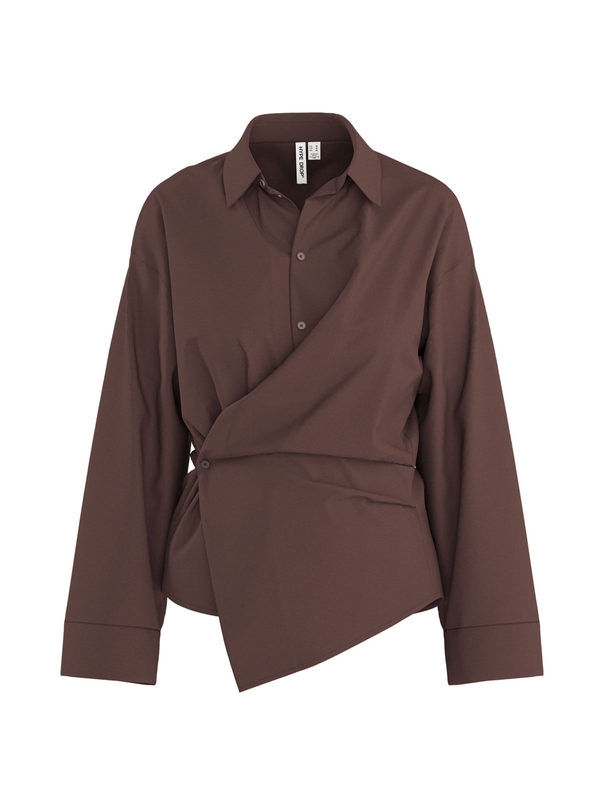 HYPEDROP Blouse in Bruin: voorkant