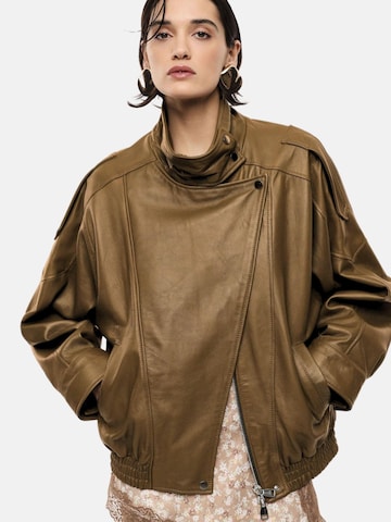 IMPERIAL - Chaqueta de entretiempo 'IMPERIAL BOMBER IN PELLE GIUBBINO' en marrón: frente