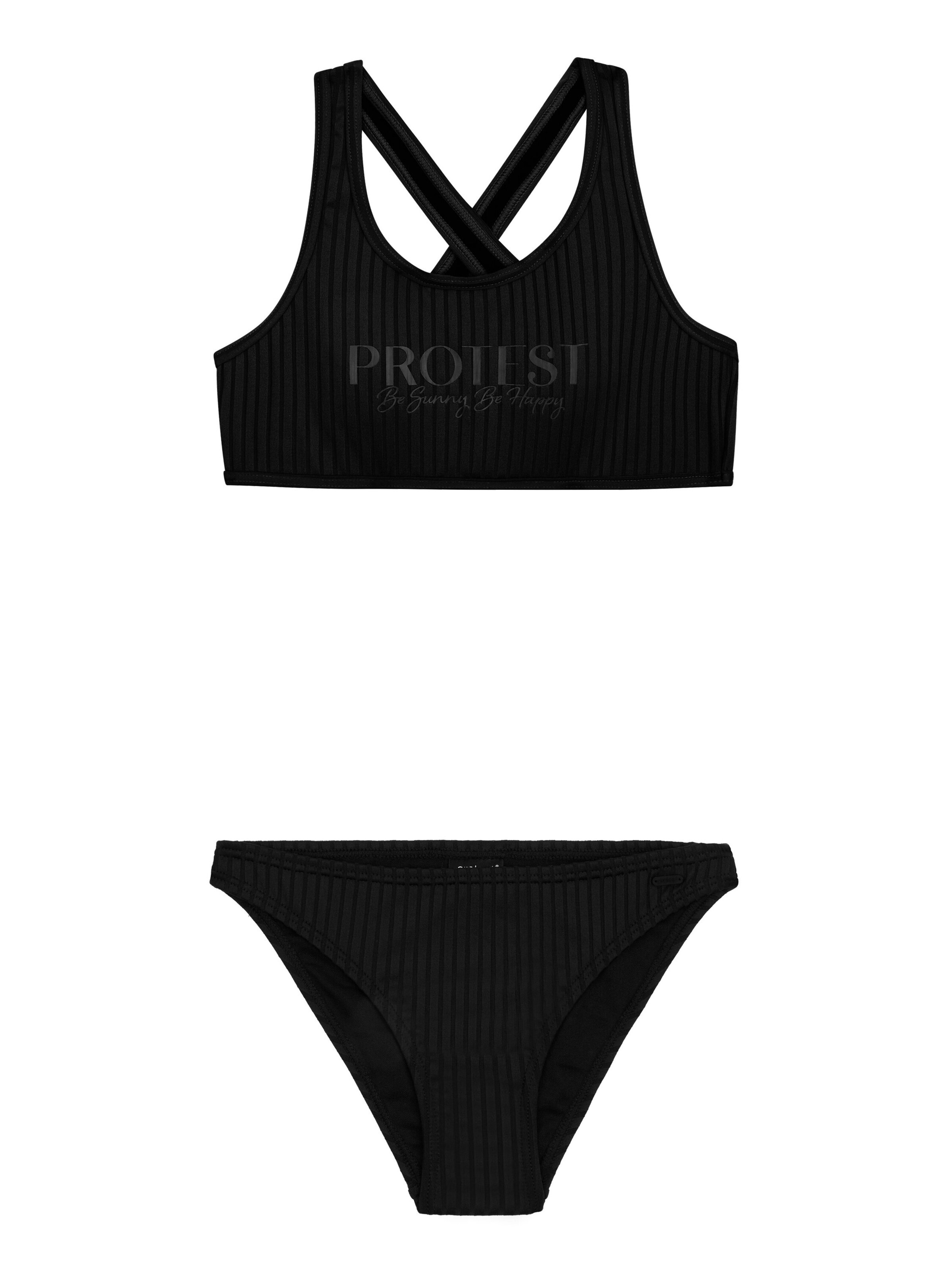 PROTEST Bustier Bikini 'PRTMoon JR'‌‌‌‌‌‌‌‌‌‌ in Schwarz: Vorderseite