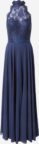 mascara - Vestido de noche en azul: frente