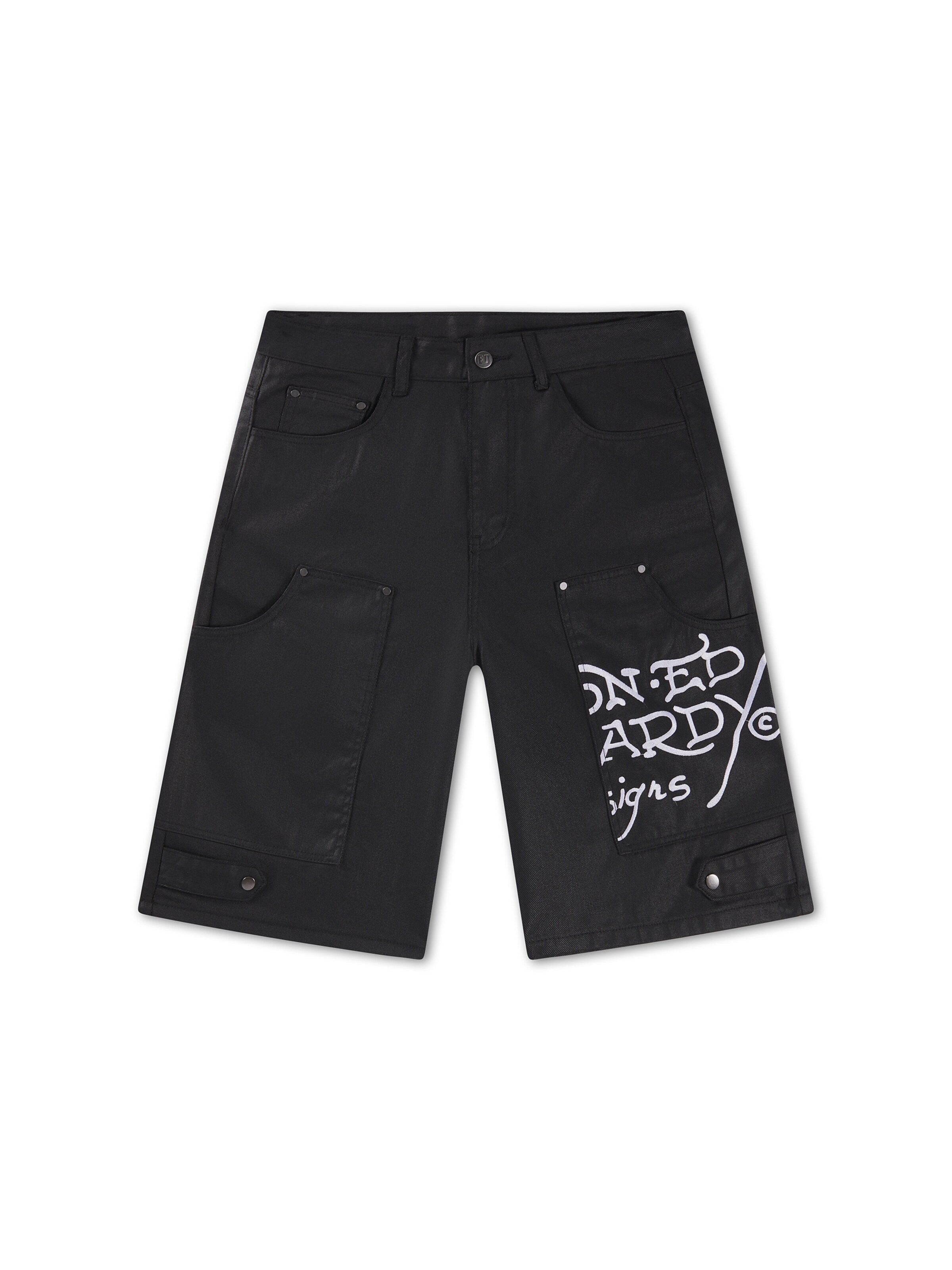 Ed Hardy Wide leg Jeans in Zwart: voorkant