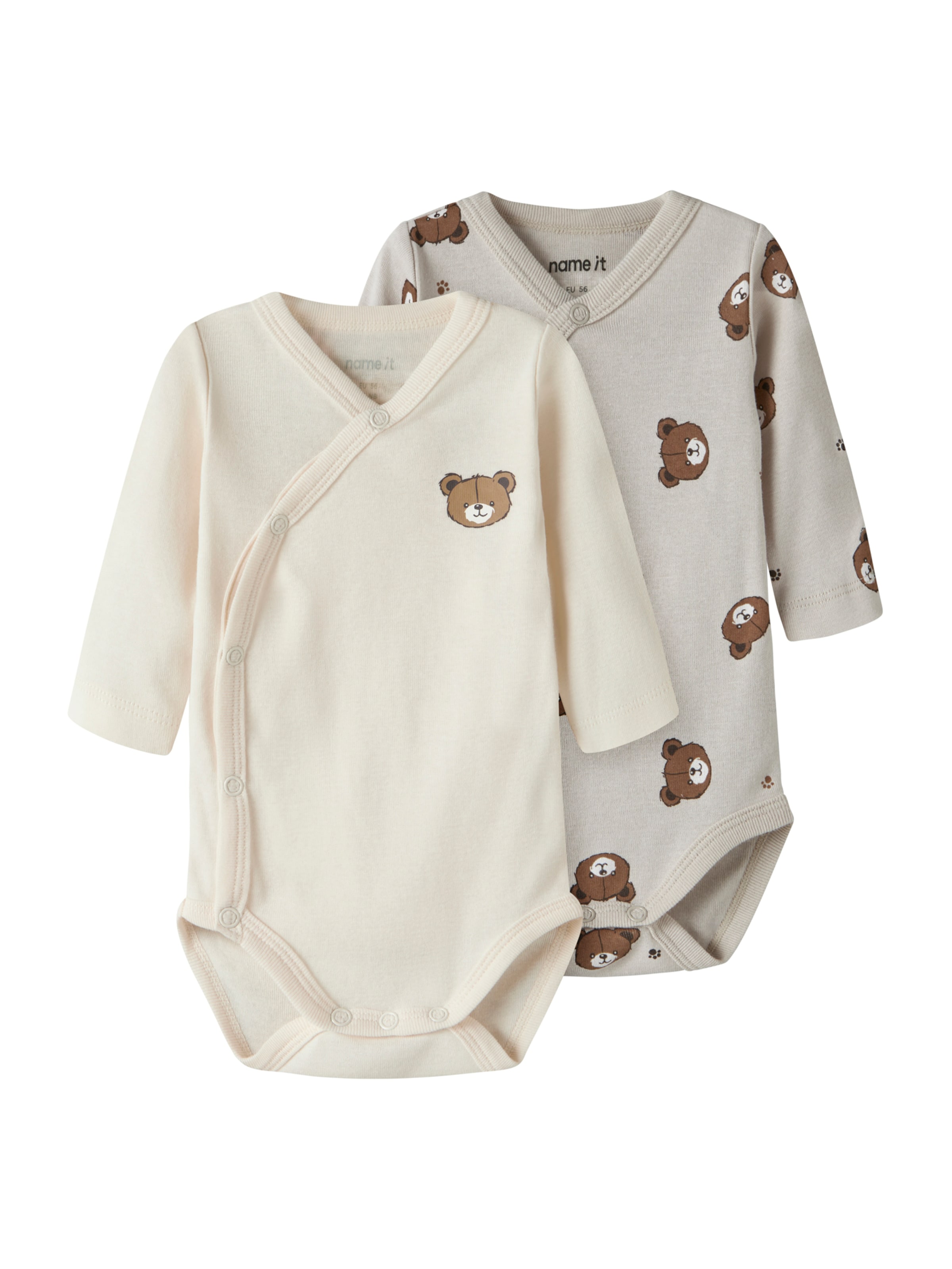 NAME IT - Pijama entero/body en beige: frente