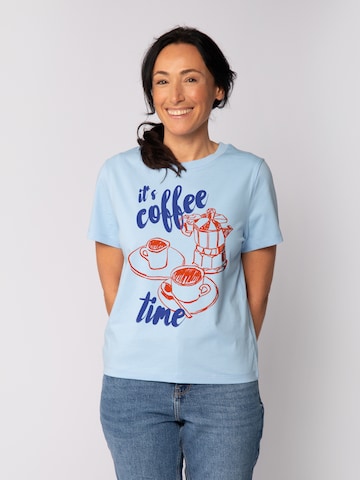 T-shirt 'Its Coffee Time' Watapparel en bleu : devant