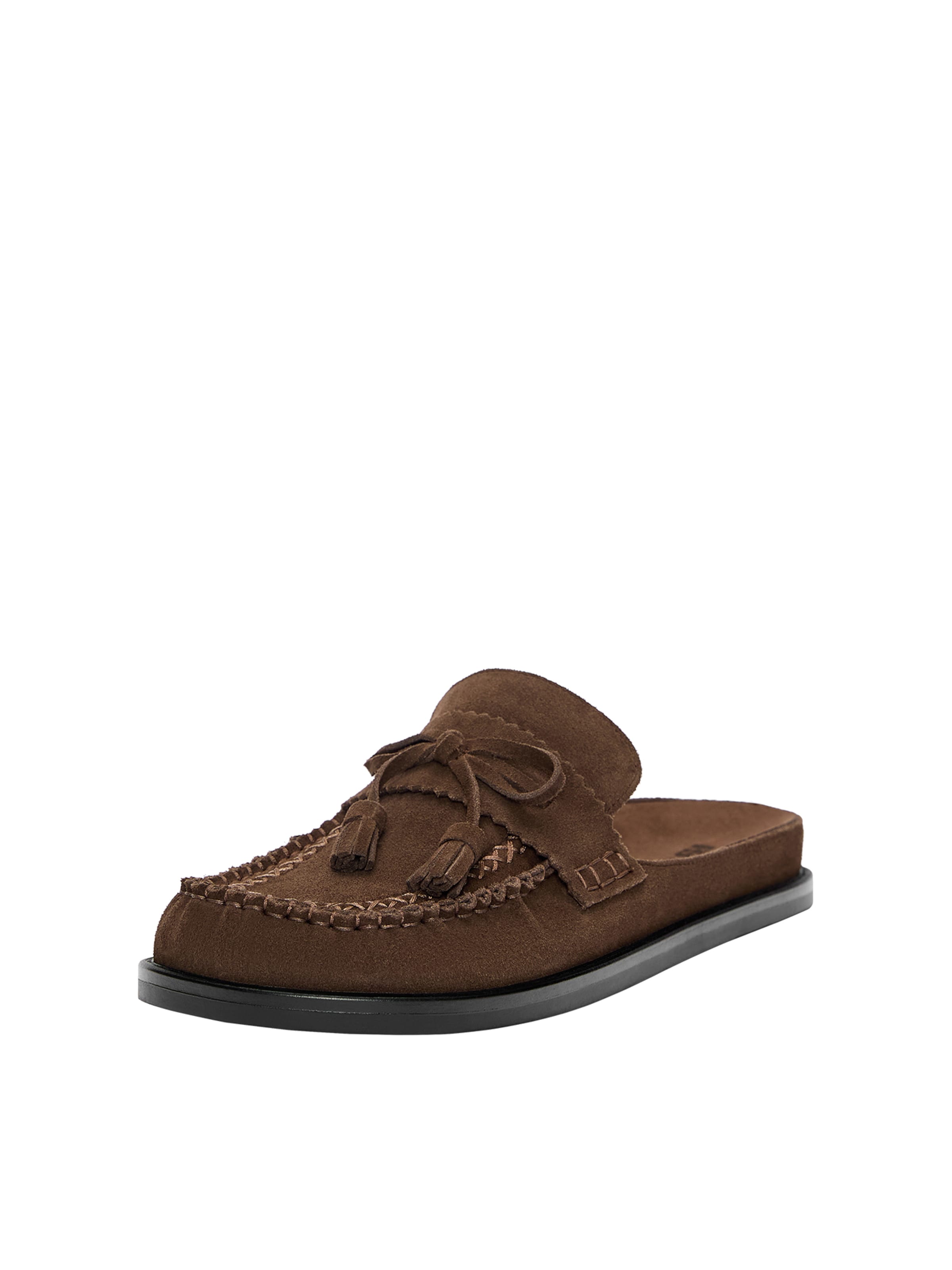 Pull&Bear Pantofle – hnědá: přední strana