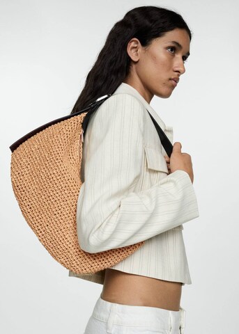 MANGO Shoulder Bag 'Marian' in Beige