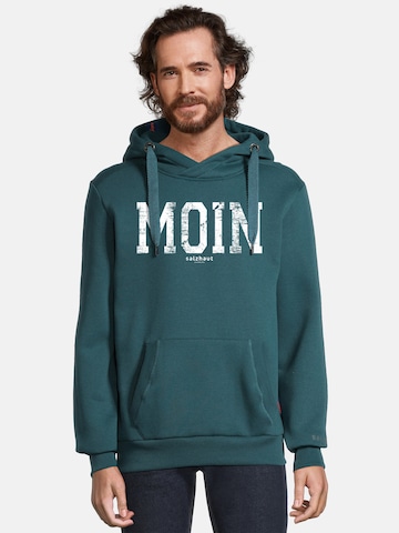 Sweat-shirt 'HEFF - MOIN' salzhaut en vert : devant